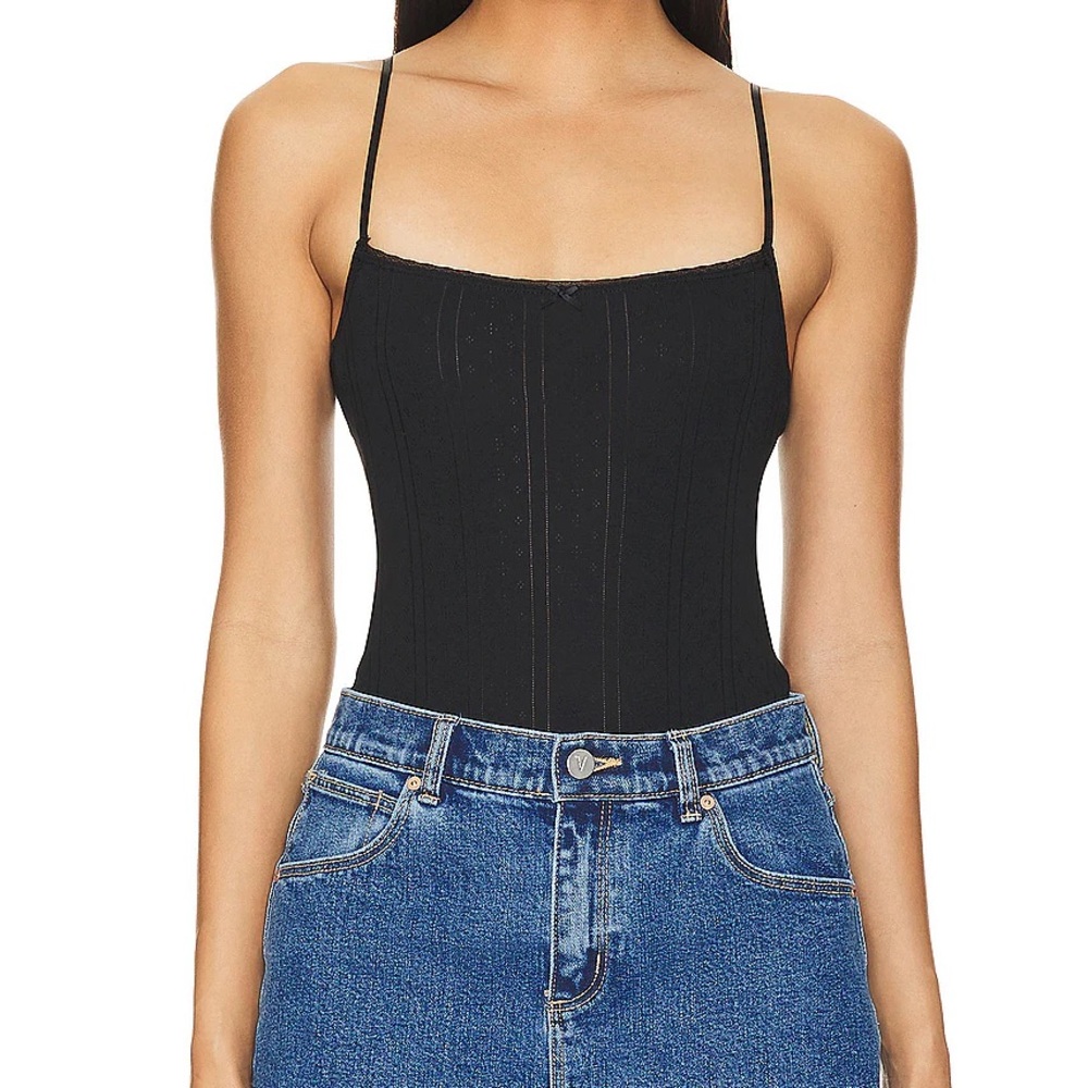 Cou Cou Intimates Black Pointelle Bodysuit